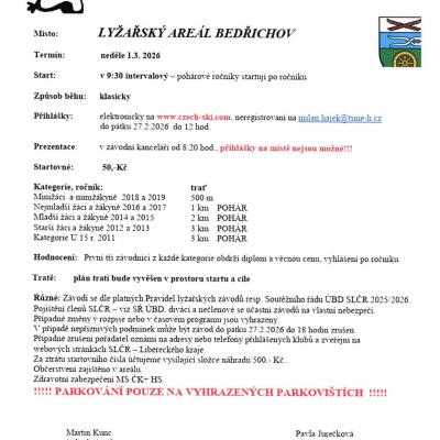 Propozice Bedřichov 1.3.26
